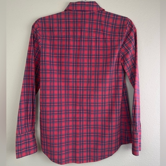 J. Crew Tartan Plaid‎ Pintuck Button Down Top Size 0 - Picture 5 of 6